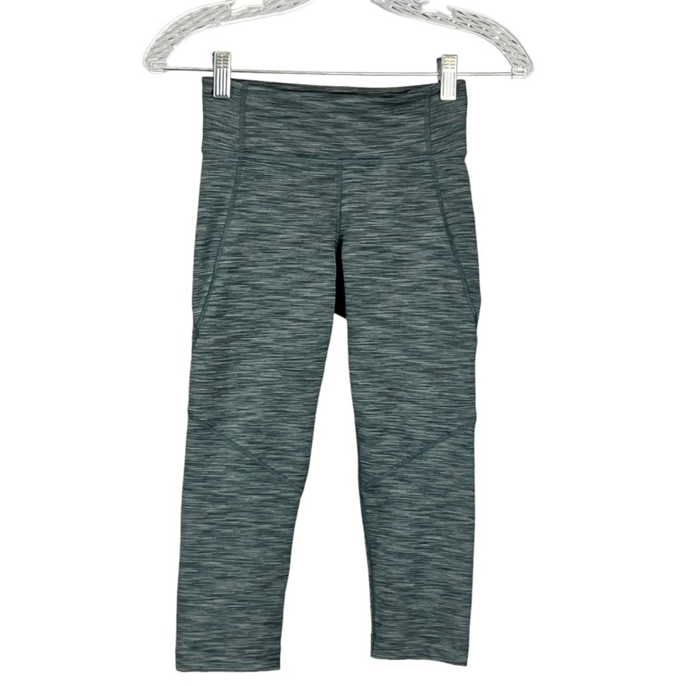 Outdoor Voices Womens Kneecap Warmup Leggings Crop Capri Space Dye Gray size XS